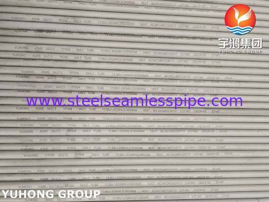 ASME SA213 TP304 أنابيب بلا خيوط من الفولاذ المقاوم للصدأ للغلادة