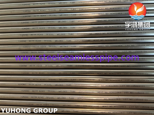 ASTM A249 TP316L الأنبوب المطاوئ من الفولاذ المقاوم للصدأ الأنبوب المتداول الخارق