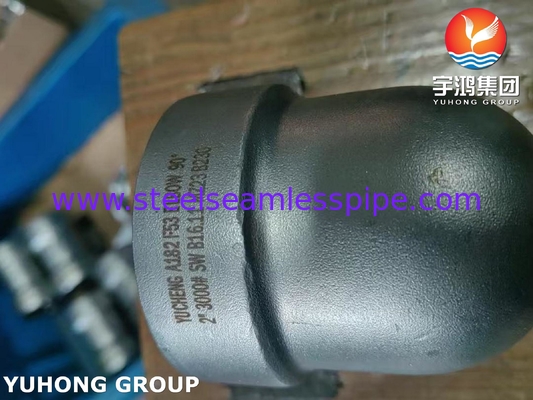 ASTM A182 F53 S32750 الصلب المقاوم للصدأ المزدوج السوبر 90Deg الكوع B16.11 التطبيق الكيميائي