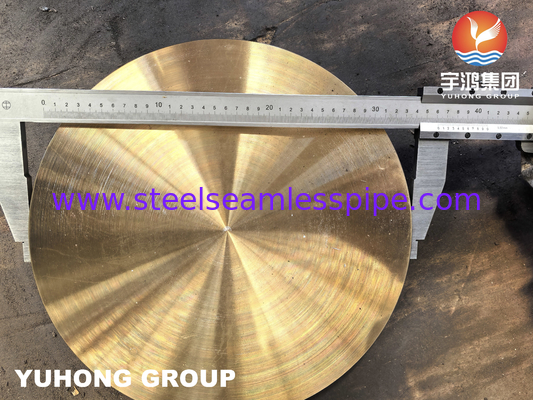قرص نحاس بحري C46400 من ASTM B171، لوح سبائك النحاس لأعمال ثقب صفائح الأنابيب، مكونات مبادل حراري