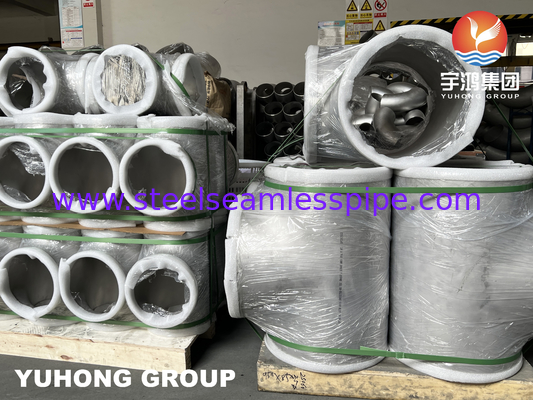 وصلة على شكل حرف T متساوية من الفولاذ المزدوج، A815 S32750 / SAF 2507، وصلة لحام بعقب، نظام تحلية مياه البحر
