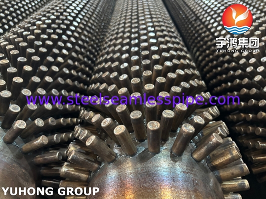 ماسورة زعانف مسمارية من الفولاذ الكربوني ASTM A106 GR.B للمُسخّنات الاقتصادية والسخانات الفائقة