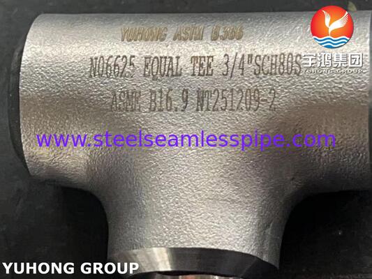 ASTM B366 WPNCMC الأدوات UNS N06625 / Inconel 625 سبيكة النيكل Tee ASME B16.5 الأدوات