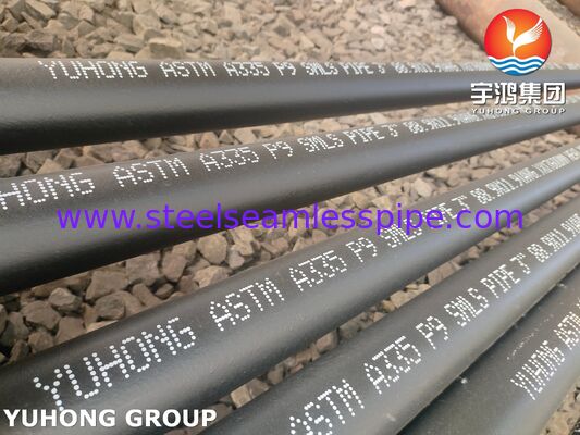 ASTM A335 / ASME SA335 P9 أنابيب بلا خيوط من الفولاذ اللاصق لصناعة البتروكيماويات
