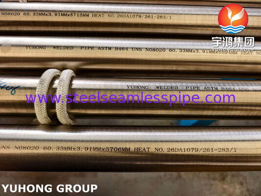 ASTM B464 UNS N08020 النجار 20 النيكل سبائك أنابيب مصفحة NS143