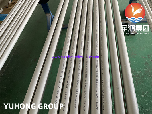 ASTM A312 TP304 أنبوب غير ملحوم من الفولاذ المقاوم للصدأ ذو سطح مخلل متاح