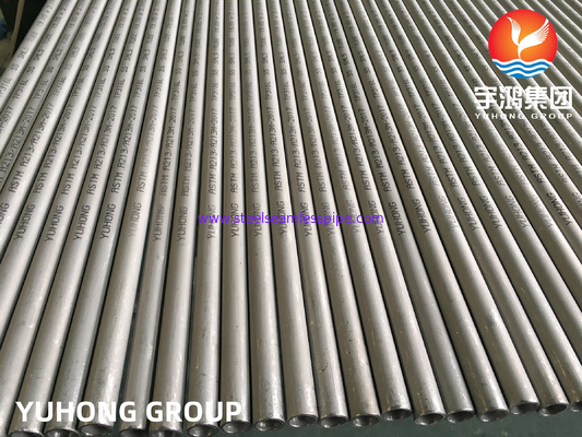 أنبوب مبادل حراري مستقيم ASTM A213 / ASME SA269 TP304 أنبوب المرجل 8 * 1 * 6 متر
