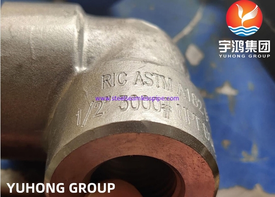 مقبس 90 درجة مزورة أبعاد الكوع الملحومة NPS 1/2 إلى 4 ASTM A182 F53