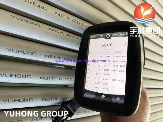 ASTM A312 ASME SA312 TP310S S31008 الفولاذ المقاوم للصدأ سلس الأنابيب