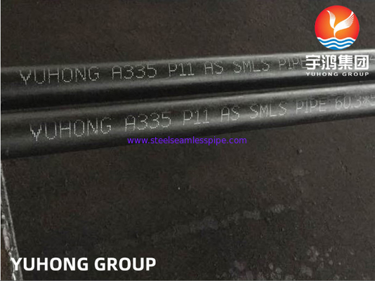 ASTM A335 / ASME SA335 أنابيب فولاذية غير ملحومة P11 / P12 / P22 / P5 / P9 / P91 / P92 مقاس 1/2 