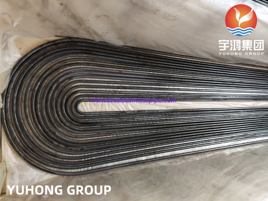 ASTM A179 / ASME SA179 أنبوب غلاية من الفولاذ الكربوني سلس على شكل حرف U (طلاء أسود / تنشيف على البارد)