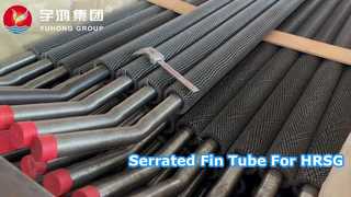 ASTM A213 T91، T22 أنبوب فولاذي غير ملحوم من سبائك الصلب مع أنبوب زعانف مسننة CS، تطبيق HRSG